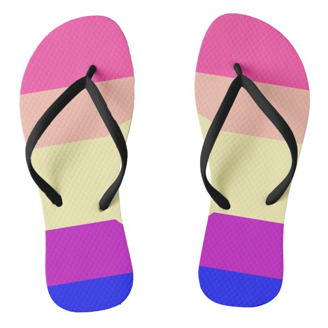 Tongs Rayures Colorées Vives-Été- (Semelle)