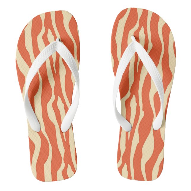Tongs Rayures de zèbre - Mandarin et orange clair (Semelle)
