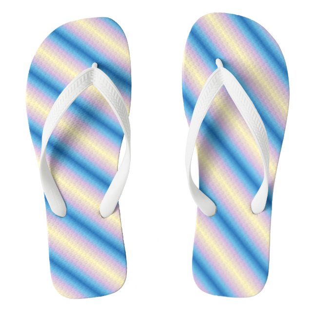 Tongs Rayures diagonales pastel (Semelle)
