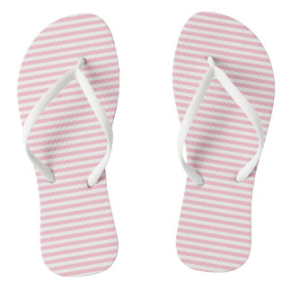 Tongs Rayures horizontales de petite taille rose et blan