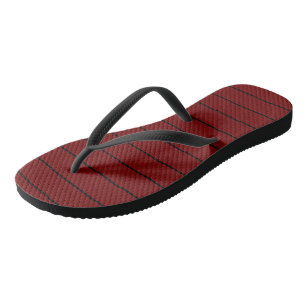Tongs Rayures noires et rouges