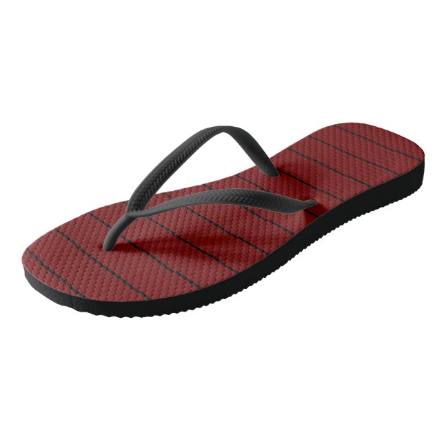 Tongs Rayures noires et rouges (Incliné)