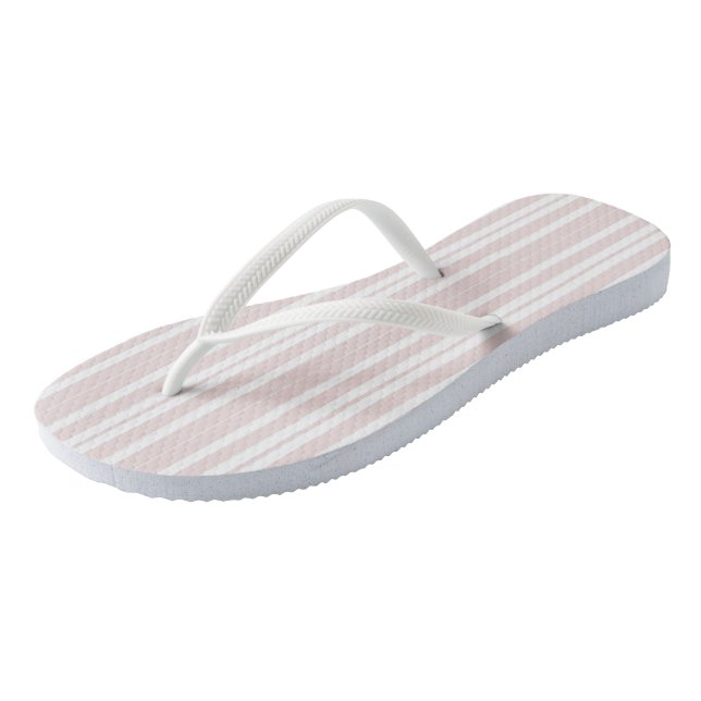 Tongs rayures roses et blanches (Incliné)