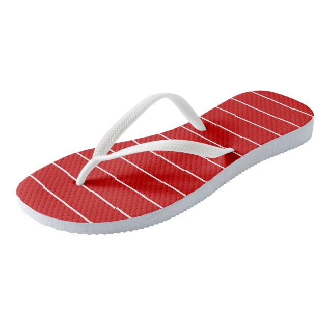 Tongs Rayures rouges et blanches (Incliné)