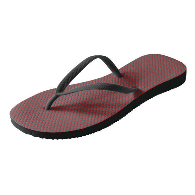 Tongs Rayures rouges et grises (Incliné)