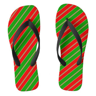 Tongs Rayures rouges et vertes