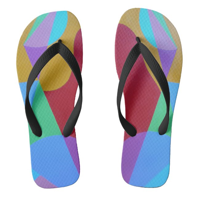 Tongs Red & Blue Abstract Flip Flops (Semelle)