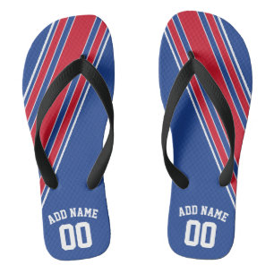 Tongs Red White Blue Jersey Strips /Can Edit Back Color