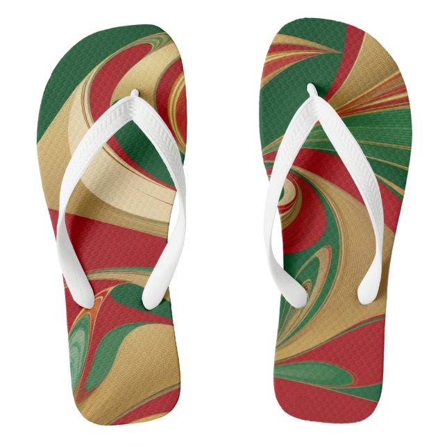 Tongs Reggae Swirl Art Abstrait Vintage (Semelle)