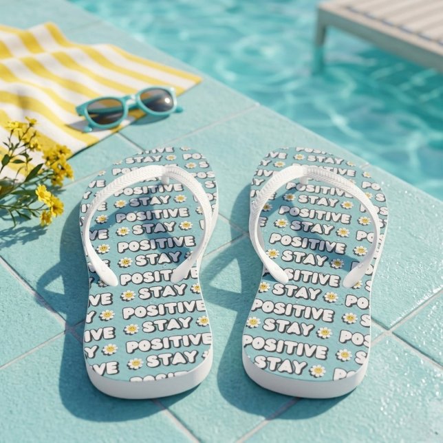 Tongs Restez Positif (Créateur téléchargé)