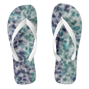 Tongs Résumé en marbre turquoise et violet