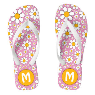 Tongs Rétro Fleur Personnalisé Groovy 70s 