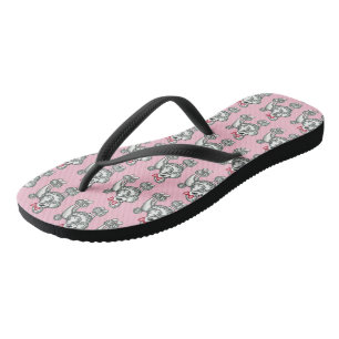 Tongs Retro Français Poodle Flip Flops Cadeau