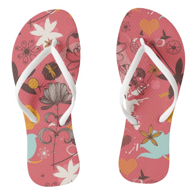 Tongs Rétro motif floral 4 (Semelle)