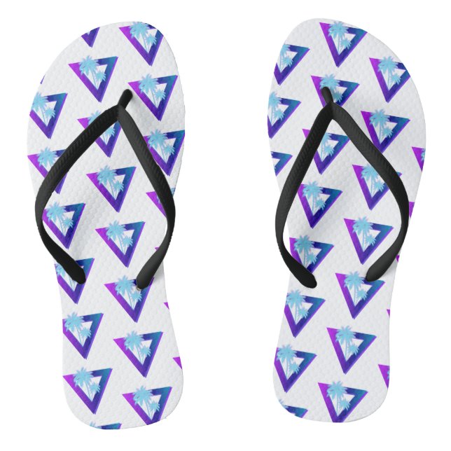 TONGS RETROWAVE SYNTHWAVE PALMIERS TRIANGLE TONGLES (Semelle)