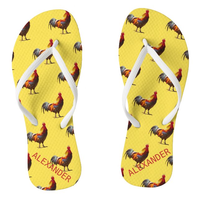 Tongs Rooster Poulet Personnel Fun Jaune Jaune (Semelle)