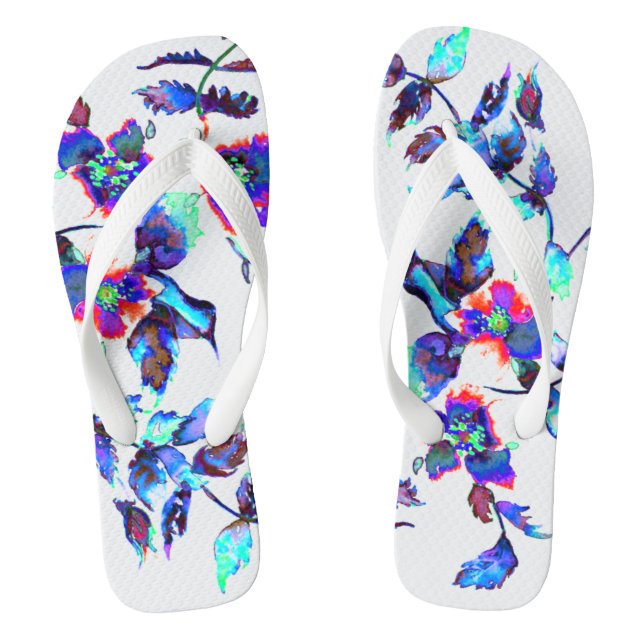 Tongs Rose bleu vintage (Semelle)