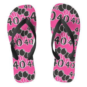 Tongs ROSE et NOIR 40e anniversaire - 40 ans Anniversair