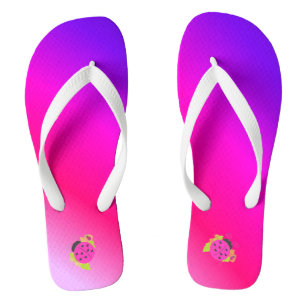 Tongs Rose et Violet avec coccinelles