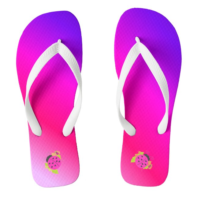 Tongs Rose et Violet avec coccinelles (Semelle)