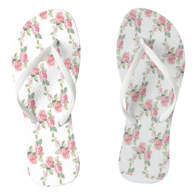 Tongs Rose Floral Rose Chic Chabby (Semelle)