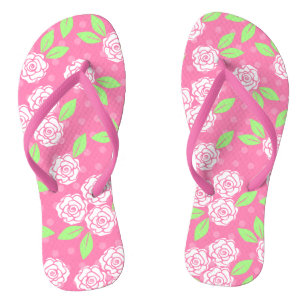 Tongs Rose Floral Shabby Chic