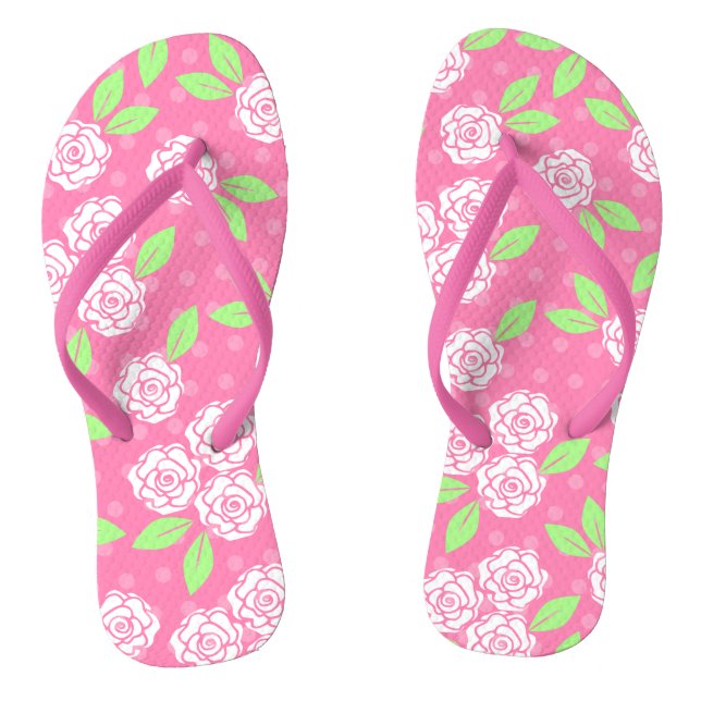 Tongs Rose Floral Shabby Chic (Semelle)