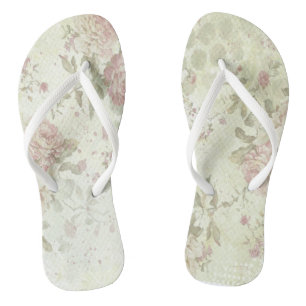 Tongs Rose Florale Rose Shabby Chic