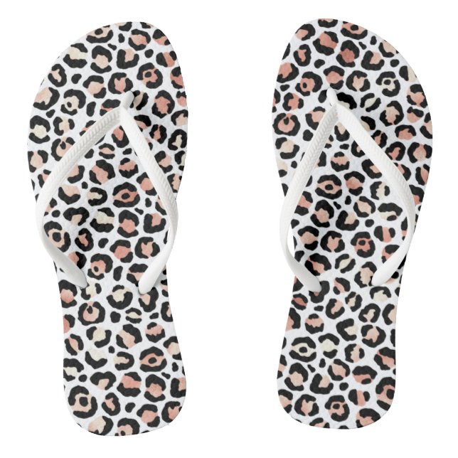 Tongs Rose Gold Imprimé Léopard Chic Féminin (Semelle)