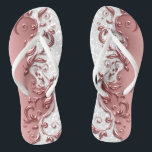 Tongs Rose Gold Metallal Floral & White Parties scintill<br><div class="desc">De Belles Chaussures À Tournes. ⭐ 99% de mes designs dans mon magasin sont faits en couches. Cela vous permet de redimensionner et de déplacer facilement les graphiques et le texte pour qu'il s'adapte parfaitement à chaque produit. ⭐ (Assurez-vous de redimensionner, de modifier, d'ajouter, de supprimer ou de déplacer des...</div>