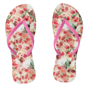 Tongs Rose Rouge Punks à pois