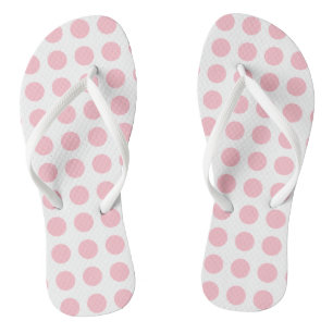 Tongs Rose sur blanc Grand format Pois horizontaux