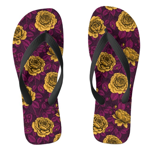 Tongs Roses jaunes (Semelle)