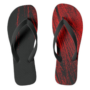 Tongs Rouge Black Horse Mane Abstrait Paire Flip Flops