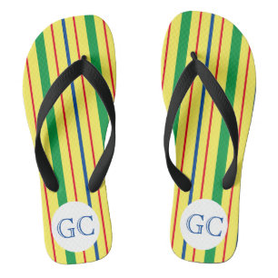 Tongs Rouge, Bleu, Vert Et Jaune, Grandes Été