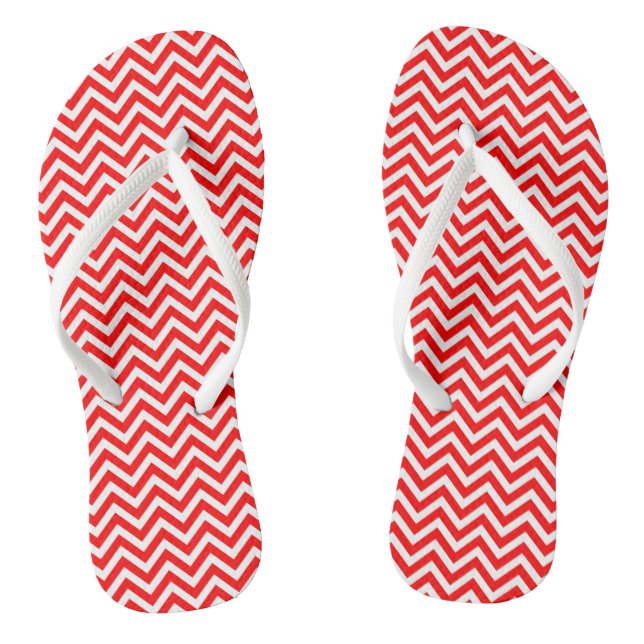 Tongs Rouge et blanc Petites tailles Chevron Stripes (Semelle)