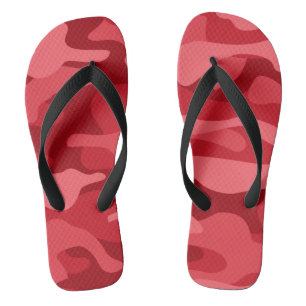 Tongs Rouge Impérial Camo Monocolore
