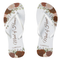 Rouille Orange Boho Chic Floral Maid of Honor Mari