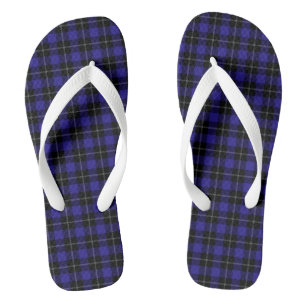 Tongs Royal Blue Black Plaid