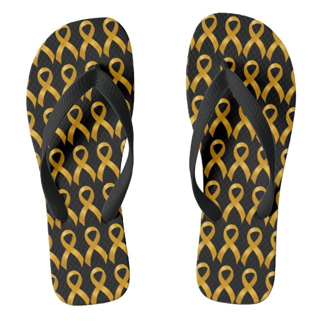 Tongs Ruban d'or sur le cancer de l'enfant (Semelle)