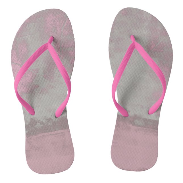 Tongs Rustique rose Grey Mallow Abstrait Art tendance Nr (Semelle)