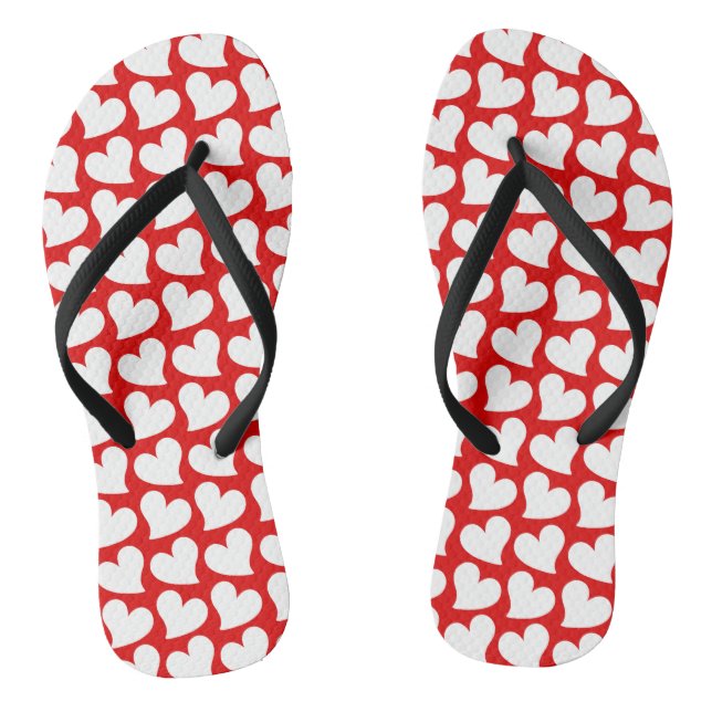 TONGS SAINT-VALENTIN COEURS ROUGES ET BLANCS SAINT-VALEN (Semelle)