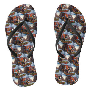 Tongs Saison de Noël de Boston Terrier