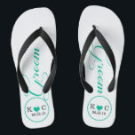 Tongs Salle personnalisée (aqua)<br><div class="desc">Amusants, tongs de mariage personnalisés</div>