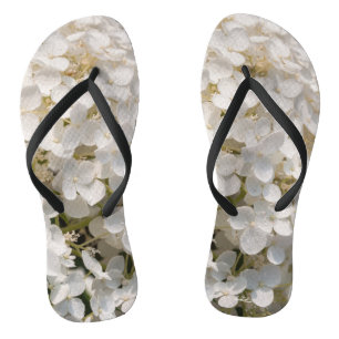 Tongs sandale, fleurs blanches