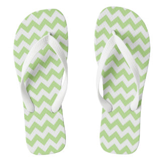 Tongs Sandales à chevrons vert clair