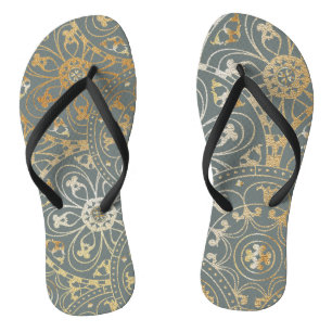 Tongs Sandales à mandala doré oriental