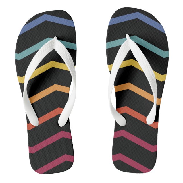 Tongs Sandales à motif zigzag coloré moderne (Semelle)