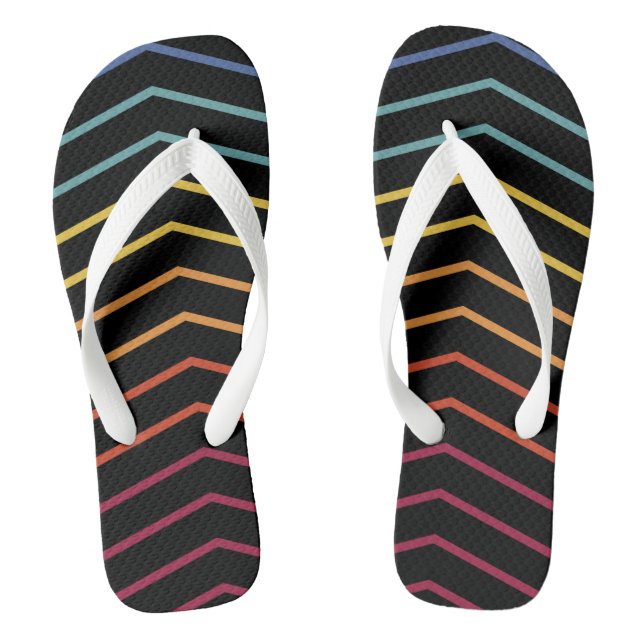 Tongs Sandales à motif zigzag coloré moderne (Semelle)