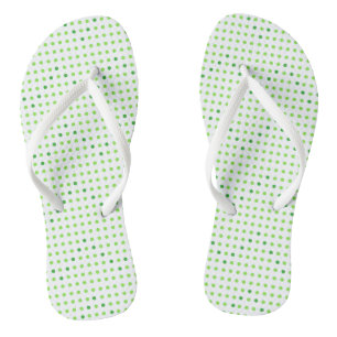 Tongs Sandales à points motif chevron vert citron et ver